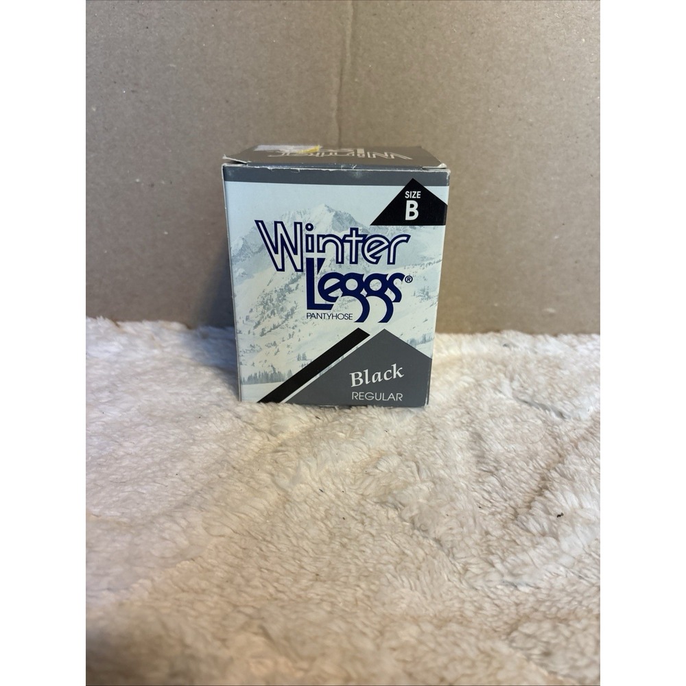 Vtg L'eggs Winter L'eggs Control Top Pantyhose Black Size B
